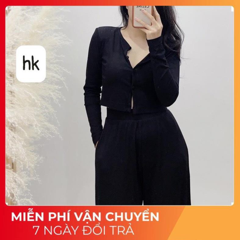 [ 𝐅𝐑𝐄𝐄 𝐒𝐇𝐈𝐏 ] Set bộ nữ 3 món áo len áo choàng mix quần suông thụng