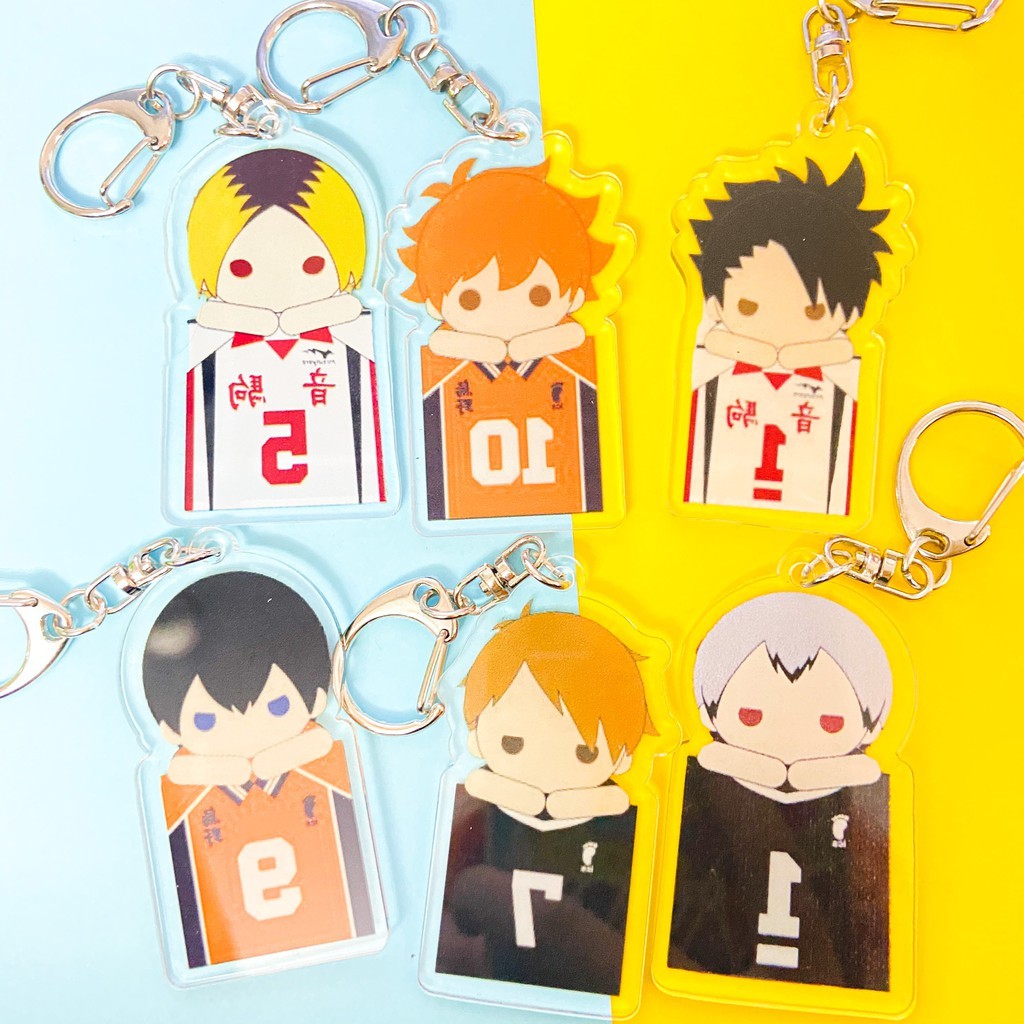 ( Mica trong acrylic ) Móc khóa HAIKYUU! ver ĐỒNG PHỤC Vua Bóng Chuyền anime chibi