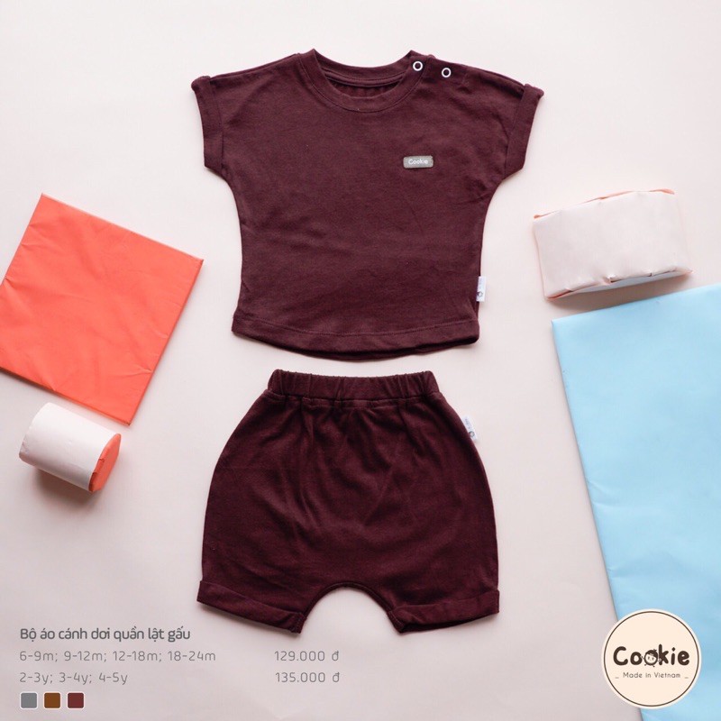 Cookie - Bộ cộc tay cánh dơi quần lật gấu CK0215