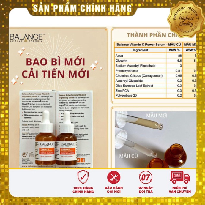 Serum trắng da mờ thâm sau mụn Vitamin C Balance Active Formula 30ml | BigBuy360 - bigbuy360.vn