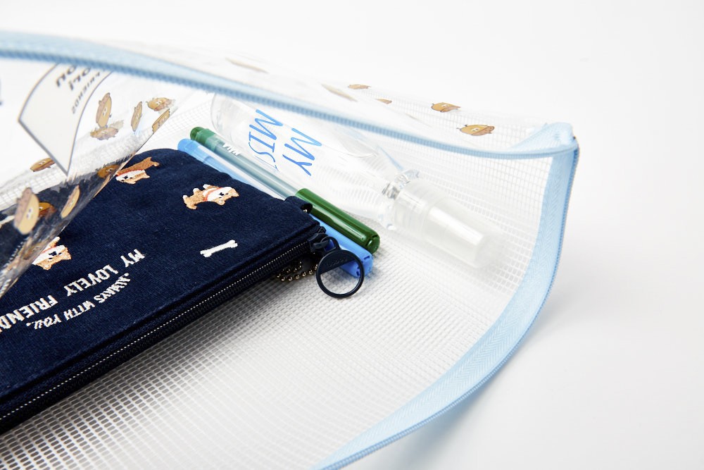 Túi Lưới ARTBOX Phối Dây Kéo Cỡ Lớn Màu Xanh Dương