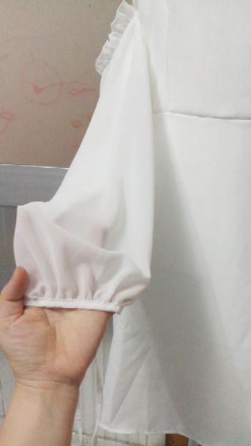 Đầm trắng tay voan kèm ảnh thật | BigBuy360 - bigbuy360.vn