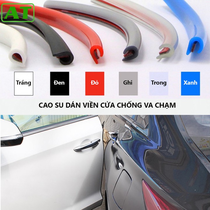 Cuộn 5m Gioăng Cao Su Dán Viền Cửa Xe Ô Tô Xe Hơi Chống Ồn Chống Va Đập