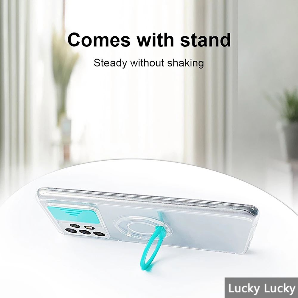 Ốp Điện Thoại Mềm Trong Suốt Có Giá Đỡ Nhẫn Cho Samsung A13 A23 A33 A53 A73 A03 4G 5G