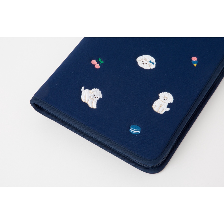 Túi Đựng Tablet ARTBOX Hàn Quốc Màu Xanh Navy Thêu Họa Tiết Babichon
