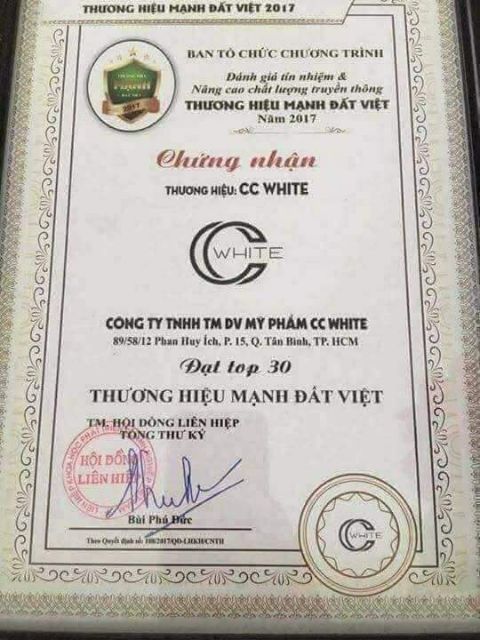 KEM TAN MỠ CCWHITE, 100% CHÍNH HÃNG