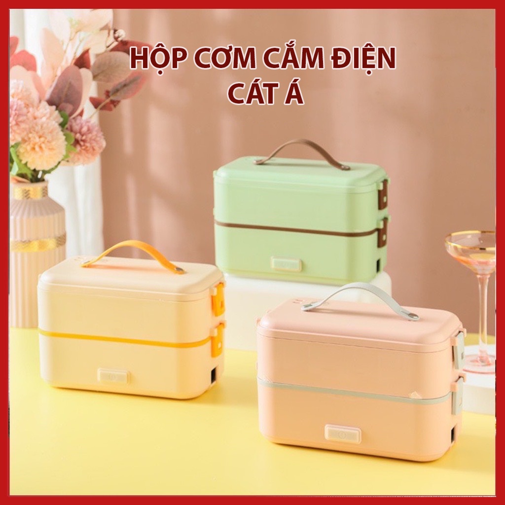 Hộp cơm cắm điện CÁT Á - Hộp cơm văn phòng giữ nhiệt, hâm nóng và nấu chín thức ăn - Làm nóng nhanh, Giữ nhiệt tốt!!!