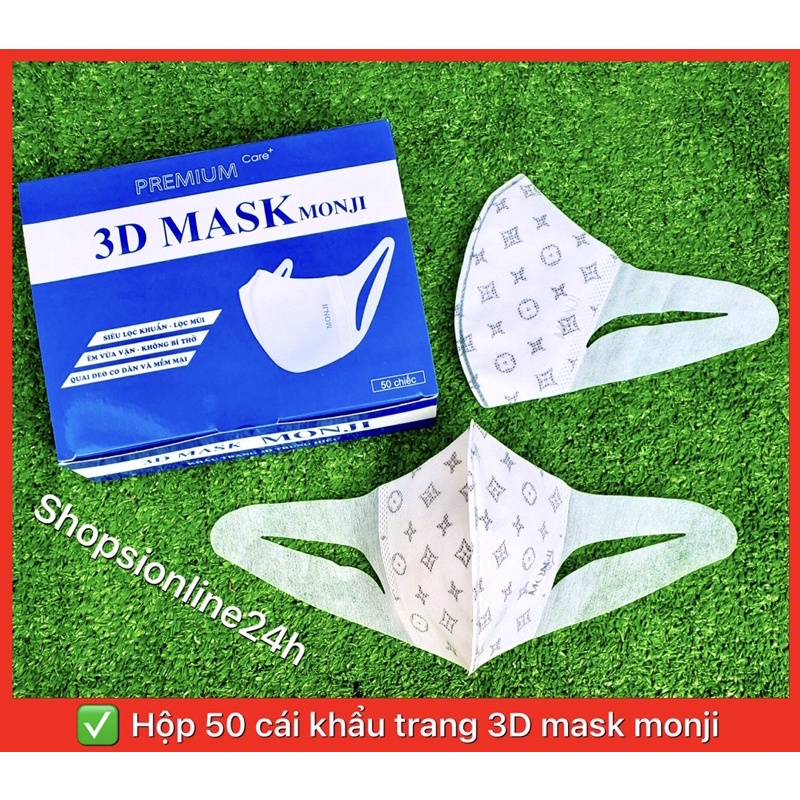 ✅ Hộp 50 cái khẩu trang 3D mask Monji họa tiết