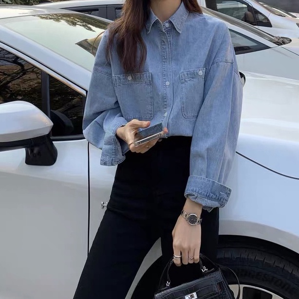 Áo jean dài tay phong cách_mẫu mới nhất A2