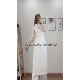 Áo dài thiết kế lụa tơ sống (ảnh thật)