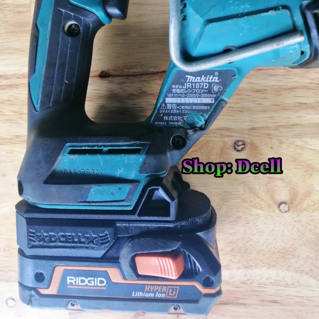 Đế Chuyển Pin AEG / AEG Ridgid Cho Máy Makita 18v In 3D Nhựa Chịu Lực Siêu Bền - Pin AEG Sang Makita