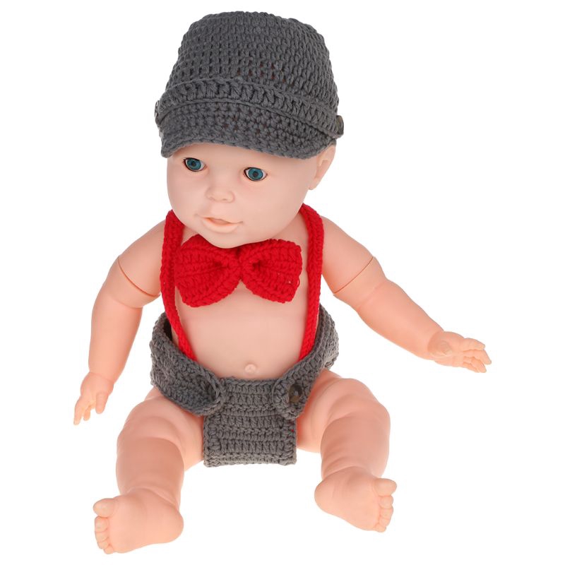 Bộ trang phục hóa trang gồm mũ/ nơ thắt/ quần dài họa tiết sọc thiết kế dành cho bé sơ sinh