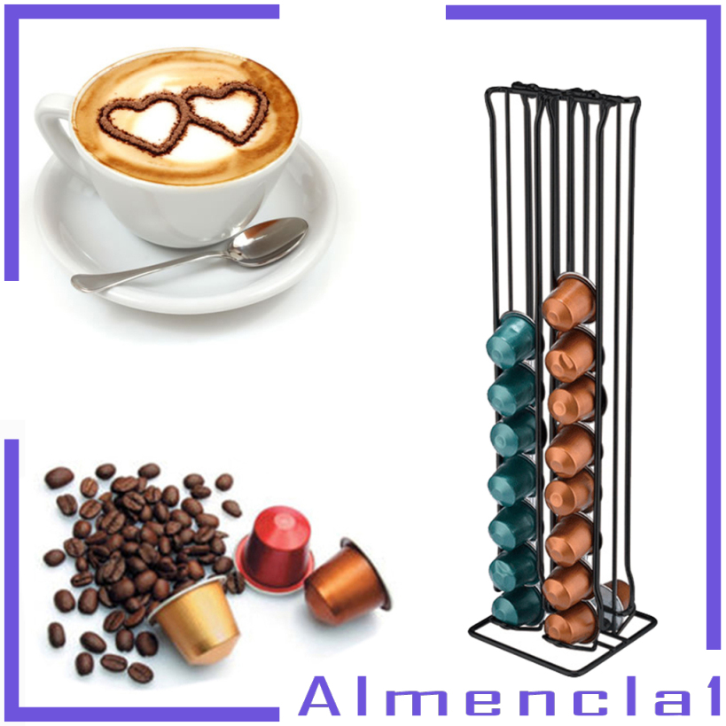 【Hàng s?n sàng】Giá Đỡ Mạ Đen Cho Máy Pha Cà Phê Nespresso 1-40 Viên Nén