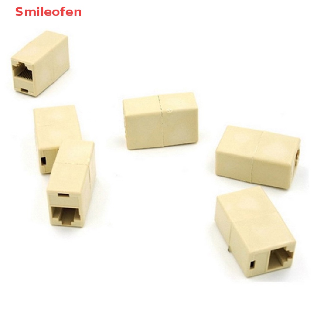 [Smileofen] Bộ 10 Đầu Nối Dây Cáp Mạng Lan RJ45 Đầu Cái Sang Đầu Cái Mới