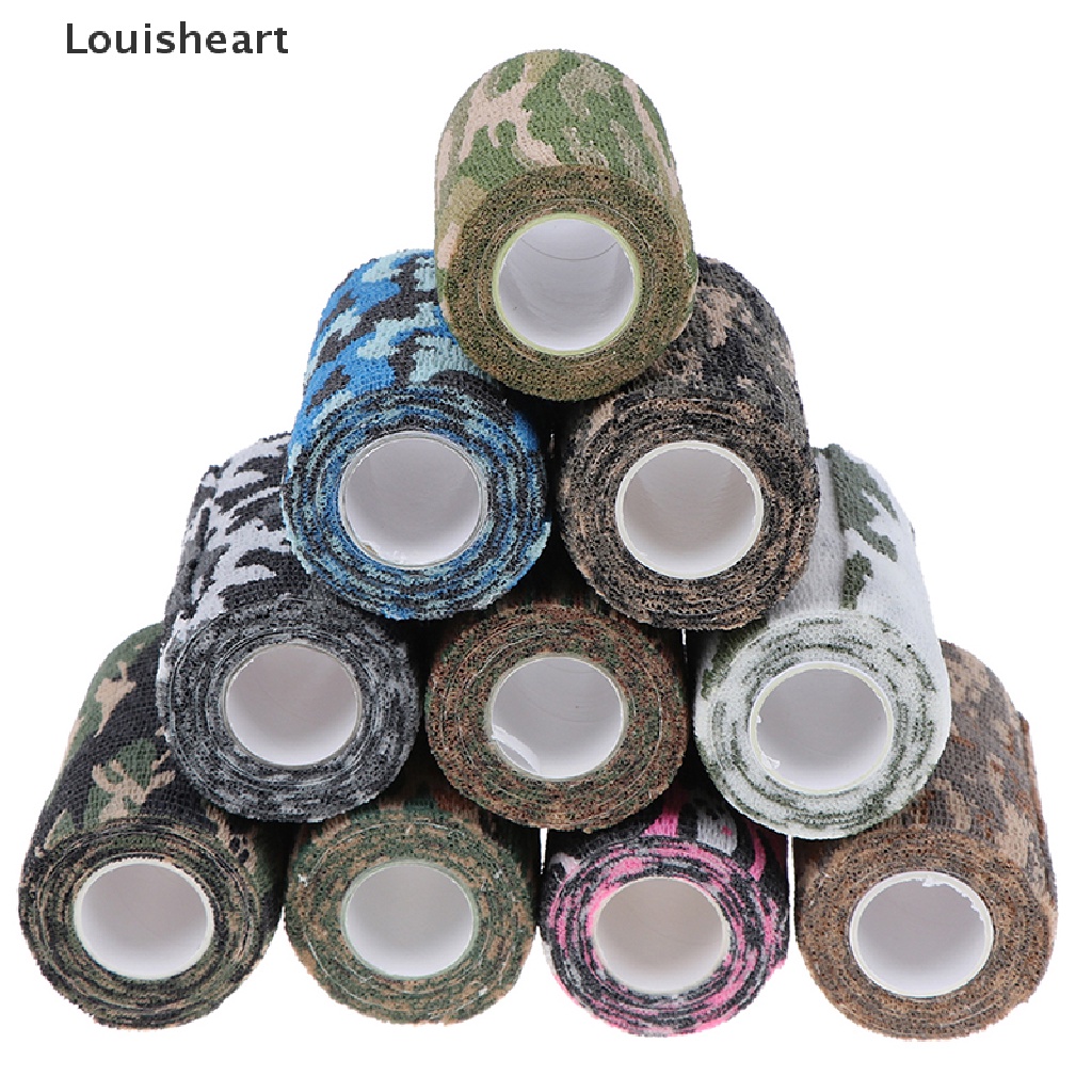 Louisheart 1Pc Outdoor Camo Gun Hunting Camping Camouflage Stealth Duct Tape Wrap 10cm*4.5m TFG