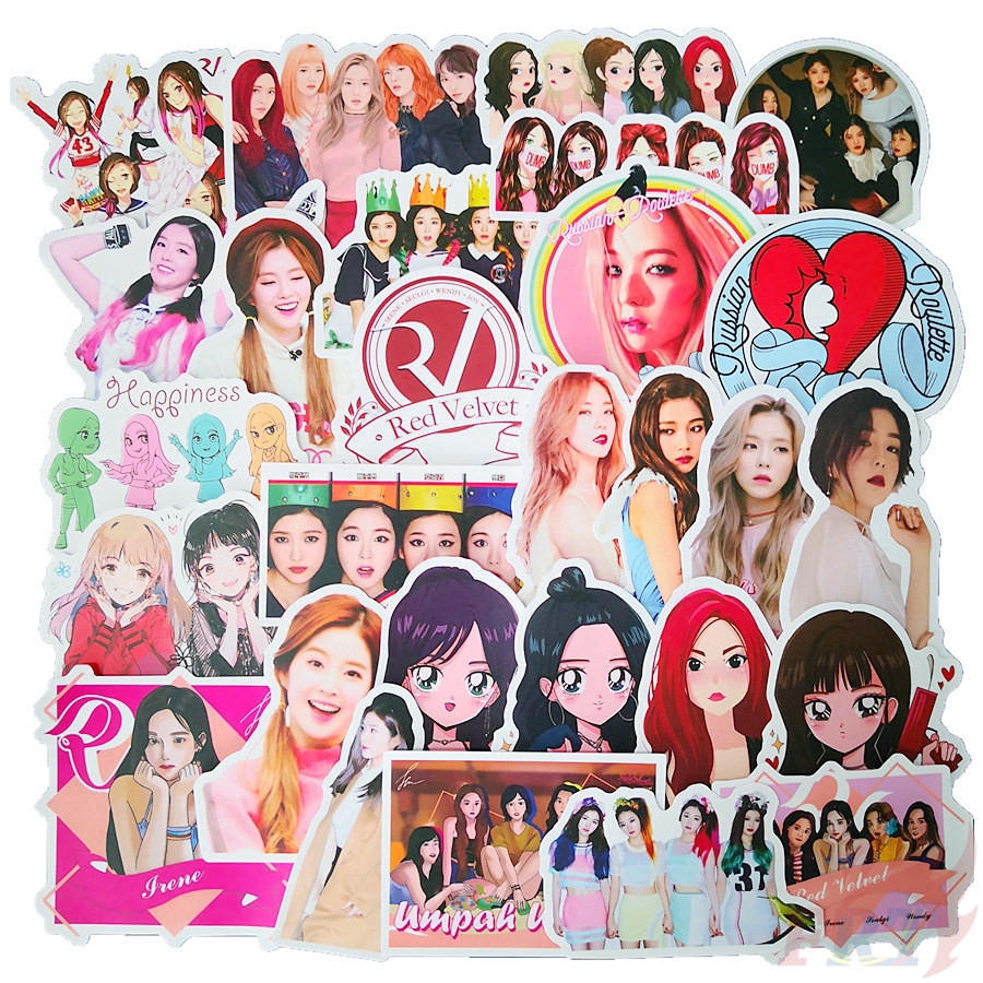 ❉ Red Velvet Series 01 - KPOP Girls Group Irene SeulGi Wendy Joy Yeri Stickers ❉ 50Pcs/Set Superstar Supergirl DIY Fashion Luggage Laptop Skateboard Decals Doodle Stickers