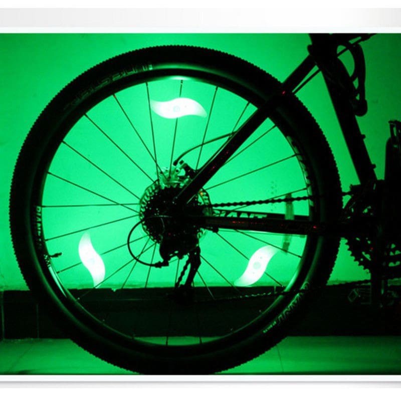 Đèn led gài bánh xe đạp chống nước 3 chế độ sáng JK-1029 (xanh lá)
