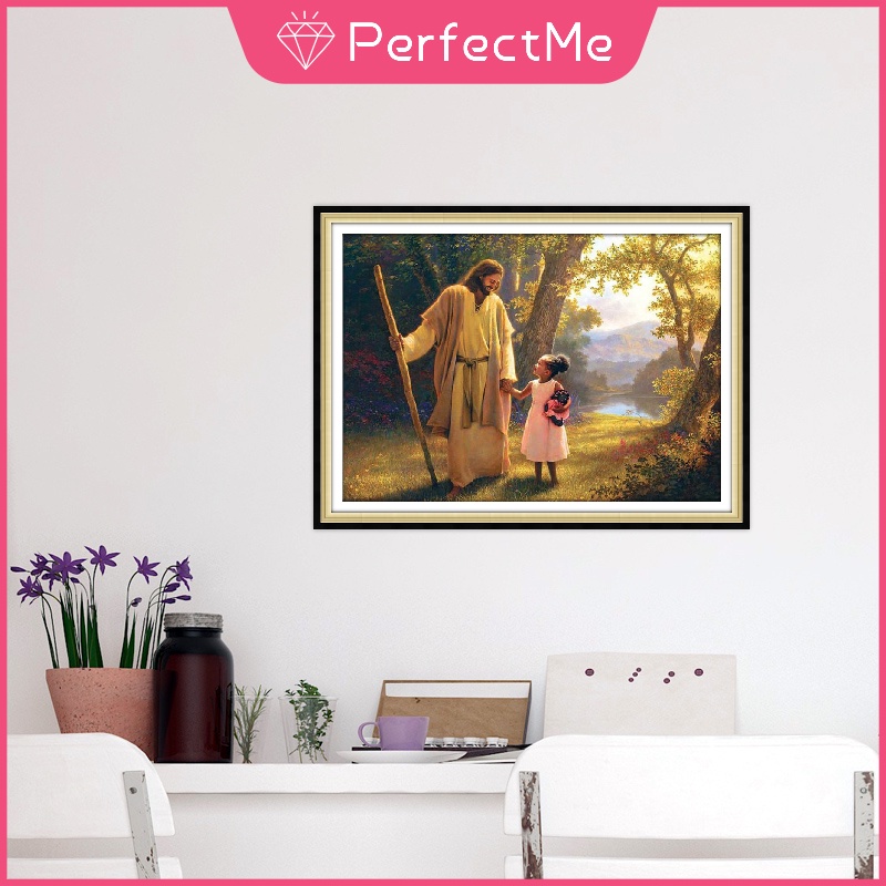 Bộ tranh đính đá 5D họa tiết chúa Jesus độc đáo kích thước 30x40cm DIY dùng trang trí