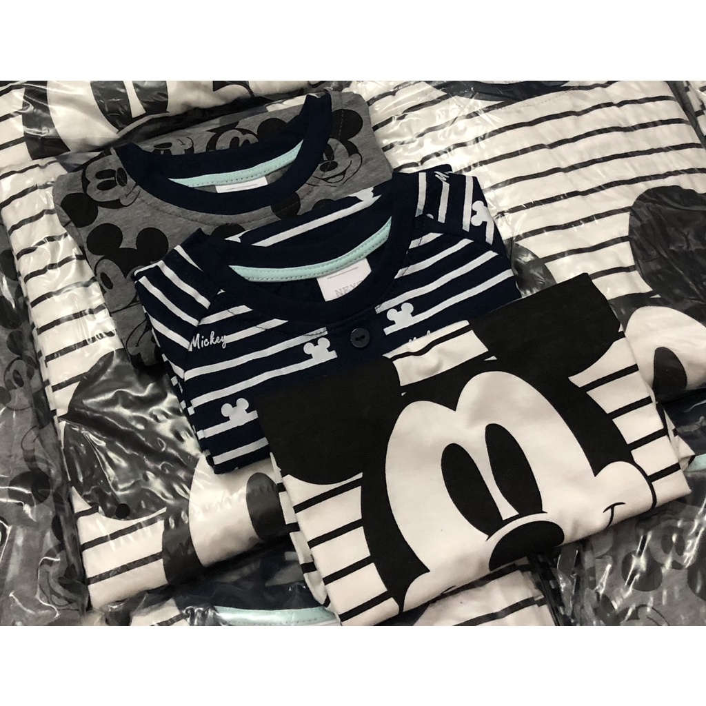 Đồ bộ dài tay thu đông cho bé trai - Set 3 bộ cotton dài tay Mickey Next cho bé trai size 2-8t