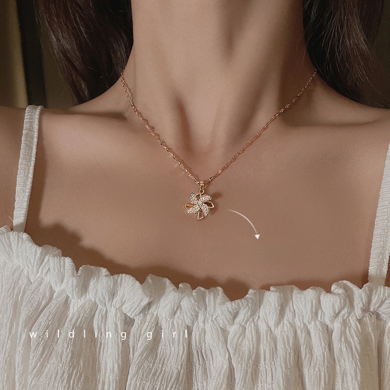 MANYUE Dây chuyền mặt hình chong chóng có thể xoay thời trang Nhật Hàn đơn giản