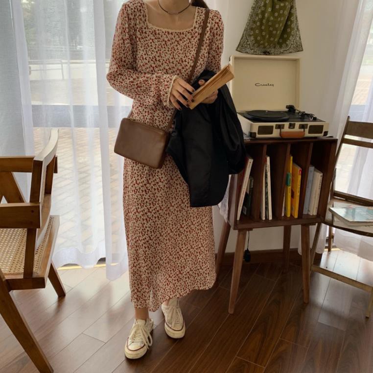 Váy Hoa Nhí vintage Đầm Voan Dáng Dài đẹp dễ thương dáng xòe có lớp lót Quảng Châu kozoda D18  ཾ