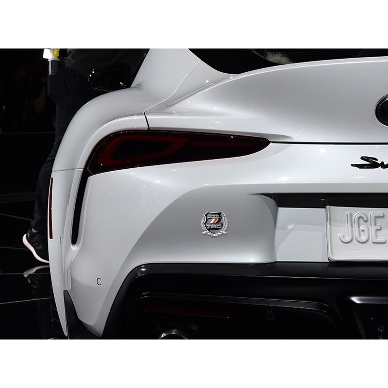 Set 2 logo Kim Loại 3D Dán Xe Toyota TRD
