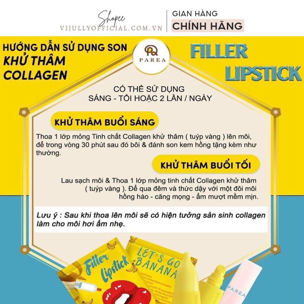 Son khử thâm môi Filler Lipstick Let’s Go Banana dưỡng môi căng bóng