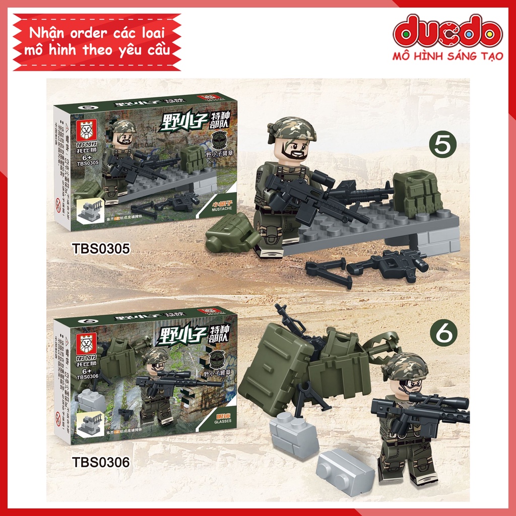 Biệt đội 6 lính đặc nhiệm trang bị tối tân nhất - Đồ chơi Lắp ghép Mini Minifigures Army SWAT TBS 01-06 Mô hình