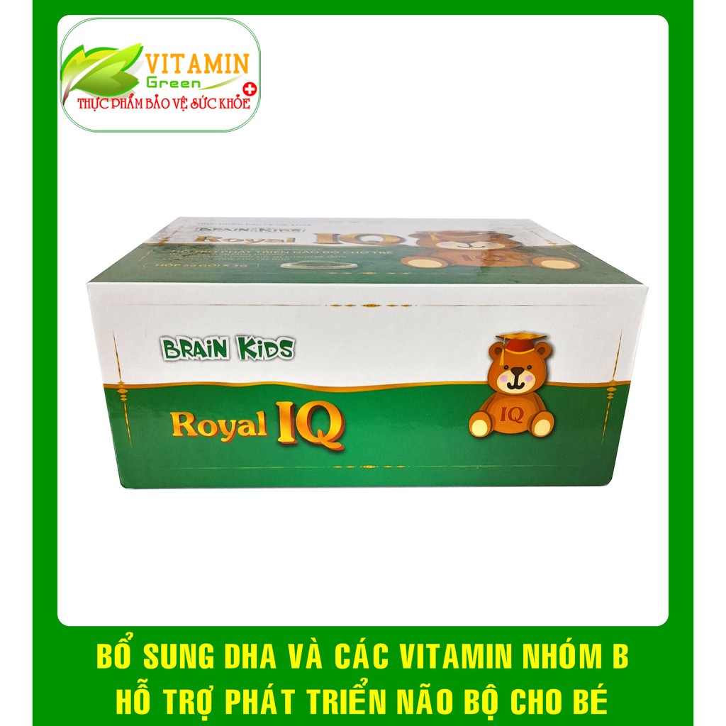 Cốm bổ bão cho bé BRAIN KIDS ROYAL IQ bổ sung DHA vitamin hỗ trợ phát triển não bộ cho bé (hộp 20 gói)