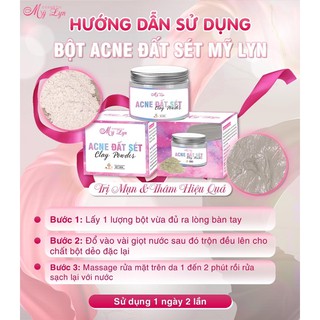 Combo Bột Rửa Mặt Đất Sét Acne Và Acne Mỹ Lyn (Kèm quà)
