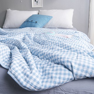 Mền hè thu ọc carô - mền cotton 2 lớp có chần bông