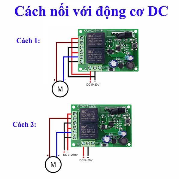 Bộ mạch điều khiền từ xa 5V đến 30v  2 kênh