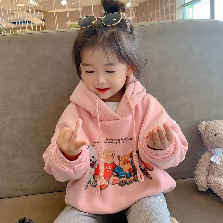 Áo Hoodie Dày Dặn Phong Cách Phương Tây Thời Trang Thu Đông Mới Cho Bé Gái