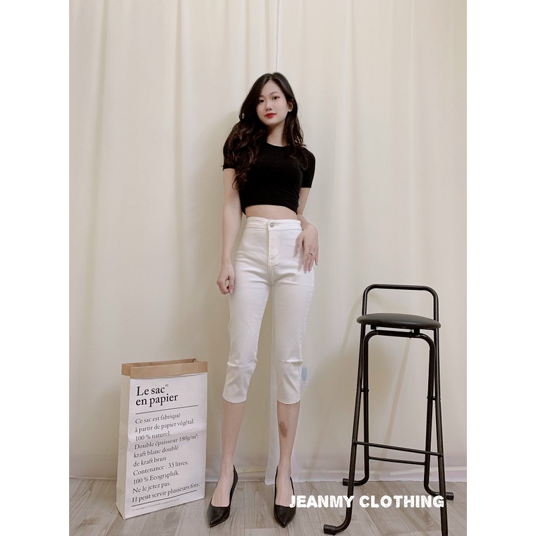 Quần jean lửng nữ lưng cao co dãn, mềm, quần chiều dài 70cm, quần Jean Skinny Bigsize | BigBuy360 - bigbuy360.vn