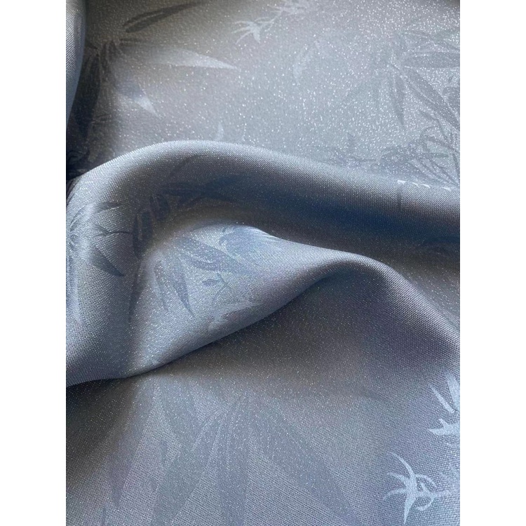 Woven Silver Silk Flower Silk Bamboo Leaf Silk Jacquard Fabric Silk Fabric Hanfu Cheongsam Hollow Silk Fabric Woven Gold