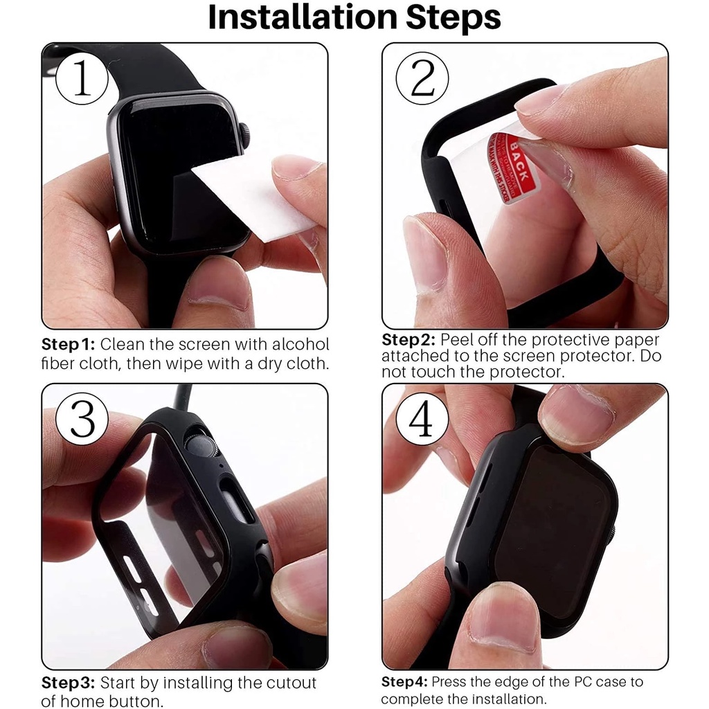 Ốp Bảo Vệ Mặt Đồng Hồ Và Kính Cường Lực Dành Cho Apple Watch Series 7 6 5 4 3 2 SE 41mm 45mm 38 40 42 44
