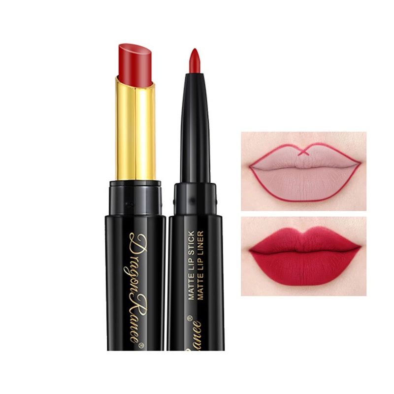 Set Son Lì + Chì Kẻ Viền Môi Mềm Mượt Chống Thấm Nước Lâu Trôi Thương Hiệu brroa