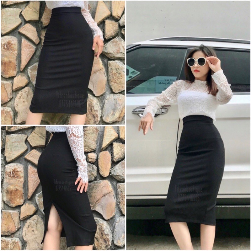 💄[HÀNG SẴN]💄 Chân váy bút chì dáng dài 70cm, chân váy công sở