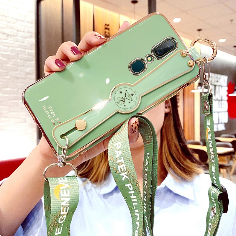 Ốp Điện Thoại Mềm Họa Tiết Kim Cương Kèm Dây Đeo Cổ Cho OPPO F11 F11 PRO