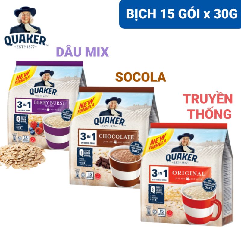 HSD 9.2022! THỨC UỐNG YẾN MẠCH QUAKER 3IN1