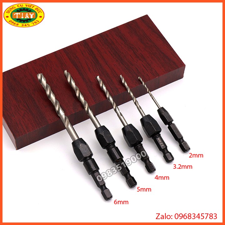 Bộ 5 mũi khoan sắt, gỗ, meka.... đa năng thay chuôi lục giác