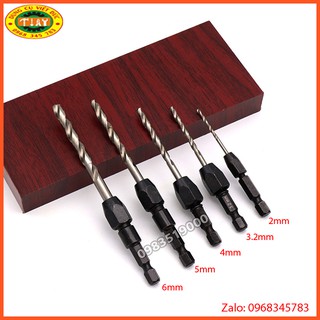 Bộ 5 mũi khoan sắt, gỗ, meka.... đa năng thay chuôi lục giác