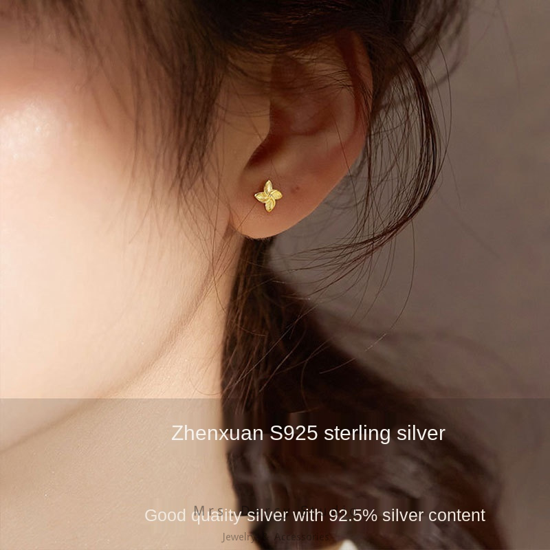 MRS.D【In Stock】100% Sterling Silver Windmill Earrings S925 Earrings Stud Earrings Colors of Zircon Jewelry Gift Ear Clips Minimalist Earring Design Jewelry Girls Allergy Free