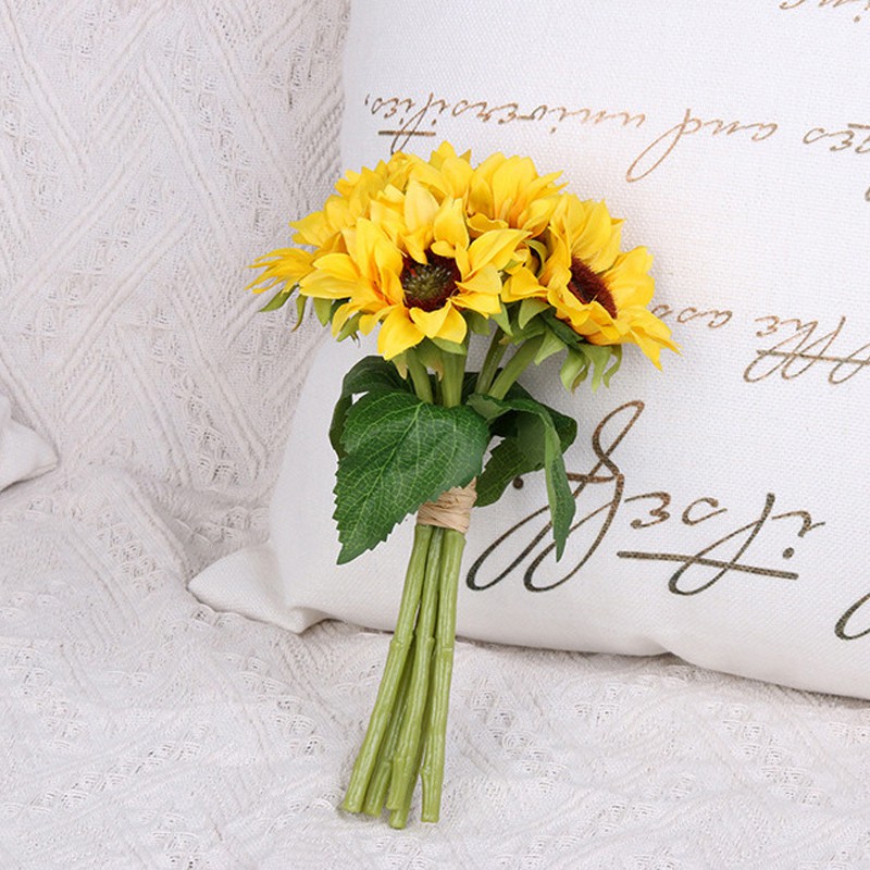 Hoa giả trang trí cành Hoa Hướng Dương giả - 25cm - Jassi Decor