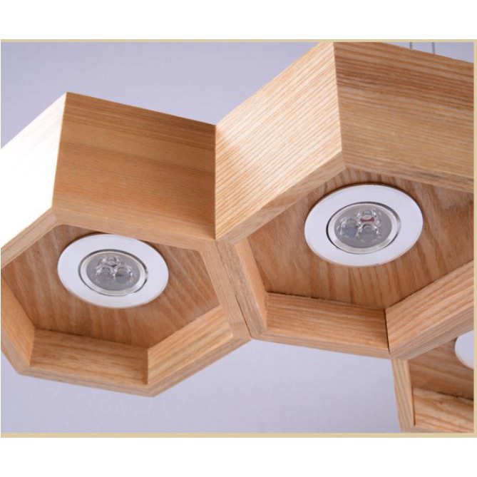 Đèn thả MONSKY BEELY cao cấp hình tổ ong làm từ gỗ trang trí sang trọng phong cách hiện đại cao cấp