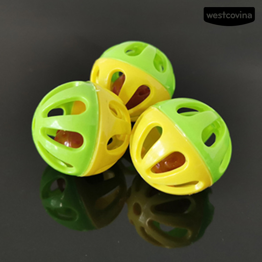 Set 10 Quả Bóng Nhựa Rỗng Có Lục Lạc Vui Nhộn Cho Mèo Cưng