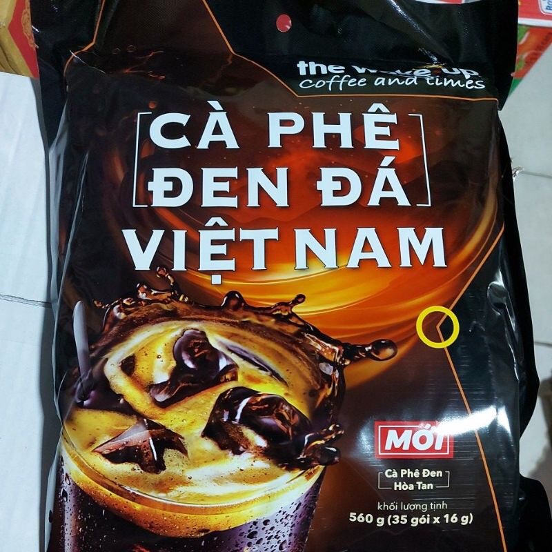 Cà phê WAKE UP đen đá bịch (35gói x 16g)