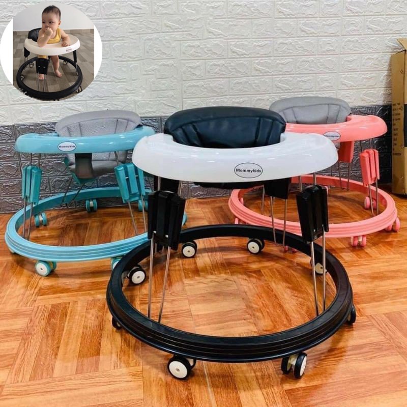 Xe tập đi tròn gấp gọn, xe tập đi điều chỉnh độ cao 5 cấp độ Babyzoo