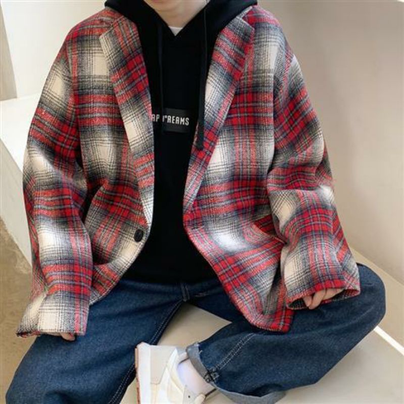 _Áo dạ dáng vừa kẻ ô 3 màu unisex