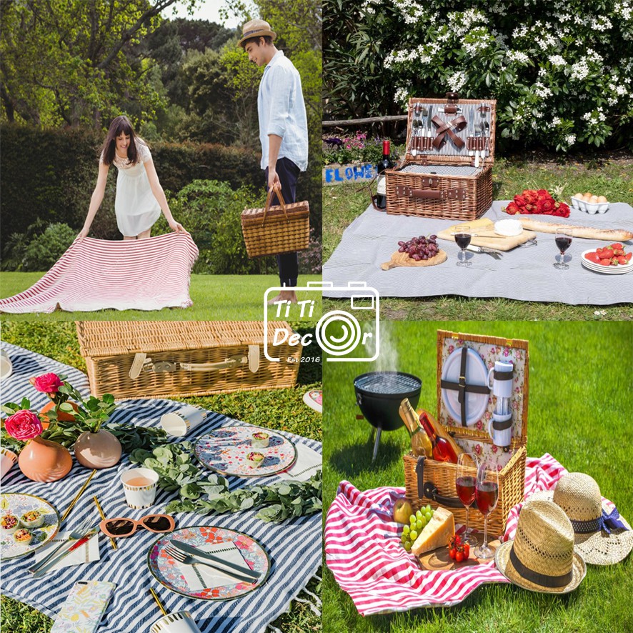 Thảm sọc đi du lịch, picnic, đạo cụ chụp ảnh lookbook, ảnh cưới, quay video